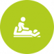 picto d'une seance de massage sur fond vert
