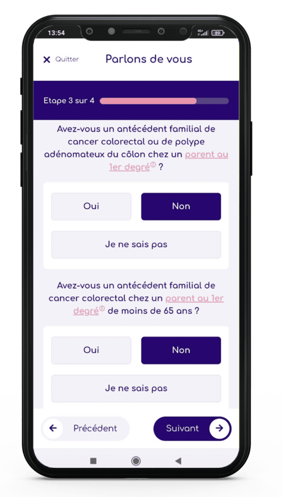questionnaire de prévention et de dépistage du cancer de Depist&Vous